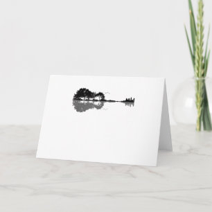 Guitar Lake Shadow Love Guitar Gift Music Lovers Card