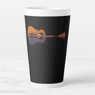 Guitar Lake Shadow Love Guitar Gift Music Lovers Latte Mug