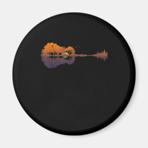 Guitar Lake Shadow Love Guitar Gift Music Lovers Magnet