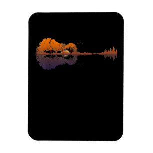 Guitar Lake Shadow Love Guitar Gift Music Lovers Magnet