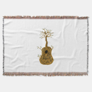 Guitar Lake Shadow Love Guitar Gift Music Lovers Throw Blanket