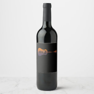 Guitar Lake Shadow Love Guitar Gift Music Lovers Wine Label