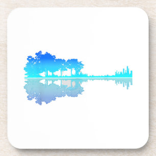 Guitar Lake Shadow Love Guitar Musician Coaster
