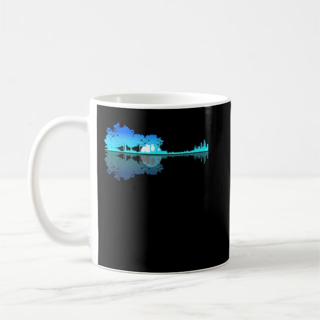 Guitar Lake Shadow Love Guitar Musician Coffee Mug (Left)