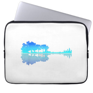 Guitar Lake Shadow Love Guitar Musician Laptop Sleeve