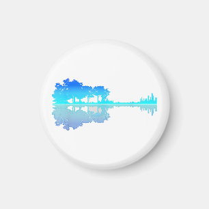 Guitar Lake Shadow Love Guitar Musician Magnet