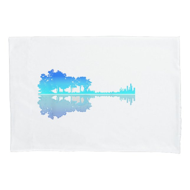 Guitar Lake Shadow Love Guitar Musician Pillowcase (Front)