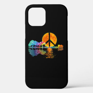 Guitar Lake Shadow Peace Love Guitar Hippie iPhone 12 Pro Case