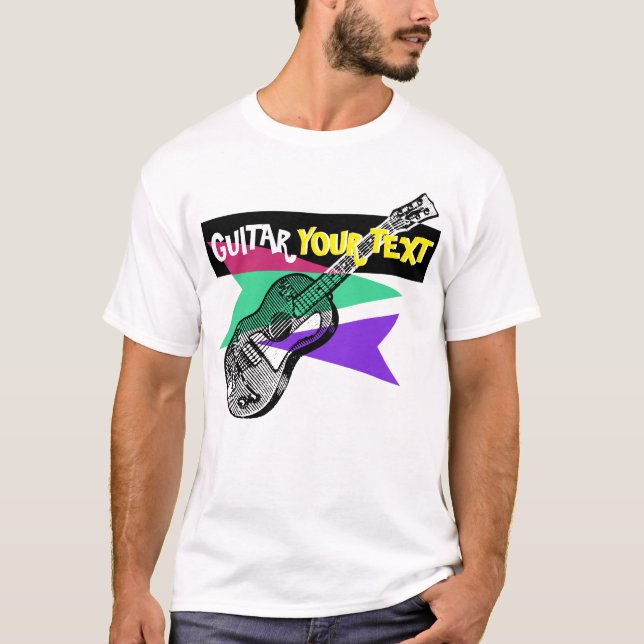 Guitar Legend Hero Retro Illustration Custom Tee (Front)