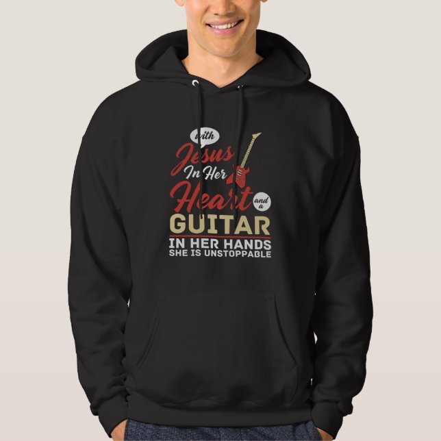 Guitar Lesson Guitarist Beginner Music Instrument  Hoodie (Front)