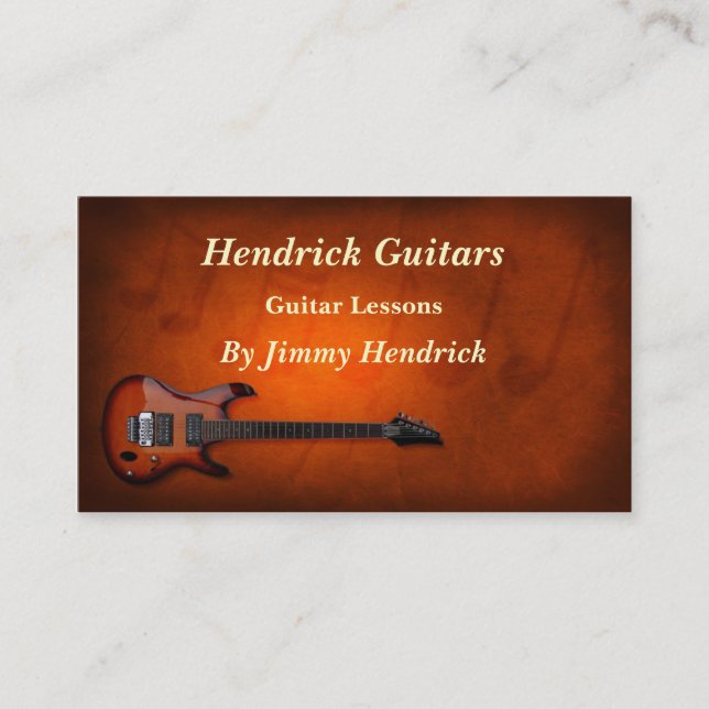 Guitar Lessons Guitar Sales Business Card (Front)