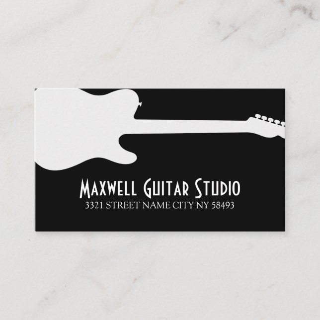 Guitar Lessons Instructor Music Studio   Business  Business Card (Front)