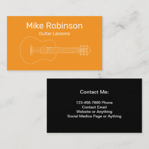 Guitar Lessons Music Instructor Business Cards 