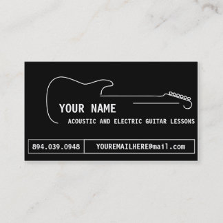 Guitar lessons / music teacher business cards