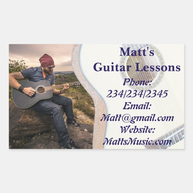 Guitar Lessons Promotional Stickers (Front)