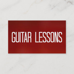 Guitar Lessons Red Business Card