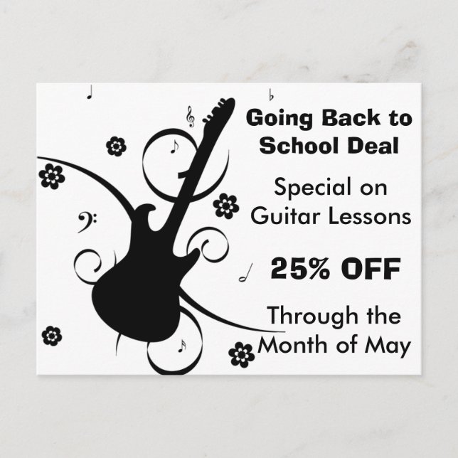 Guitar Lessons Sale Postcard (Front)