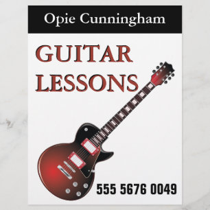 GUITAR Lessons Teacher Business Advertising Flyer