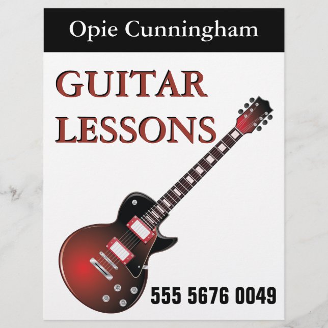 GUITAR Lessons Teacher Business Advertising Flyer (Front)
