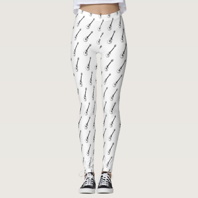 Guitar Line Drawing Leggings (Front)