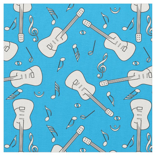 Guitar Lines Music Notes  Fabric (Close Up)