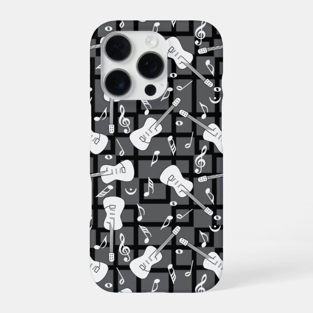 Guitar Lines Music Notes iPhone Case (Back)