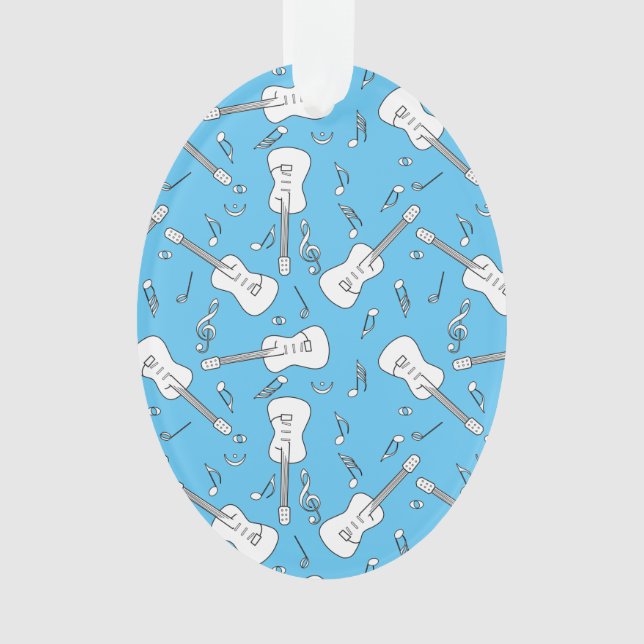 Guitar Lines Music Notes Ornament (Front)