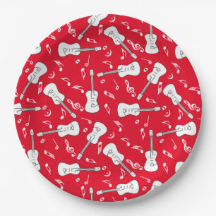 Guitar Lines Music Notes Paper Plate