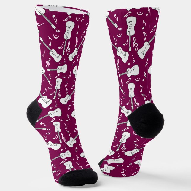 Guitar Lines Music Notes Socks (Angled)