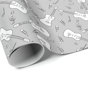 Guitar Lines Music Notes Wrapping Paper