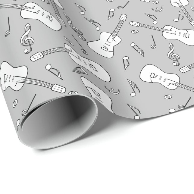 Guitar Lines Music Notes Wrapping Paper (Roll Corner)