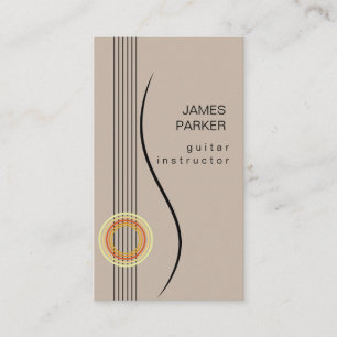 Guitar Logo Music Instructor Minimalist Singer Business Card