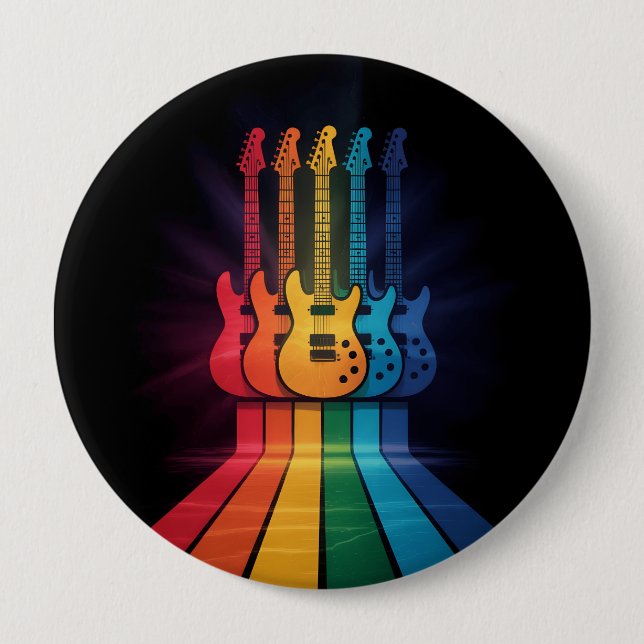 Guitar Lover 10 Cm Round Badge (Front)