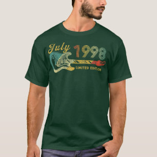 Guitar Lover 24 Year Old Gifts July 1998 Limited E T-Shirt