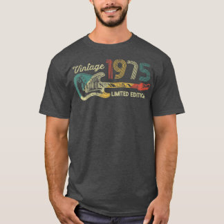 Guitar Lover 47 Year Old Gifts Vintage 1975 Limite T-Shirt