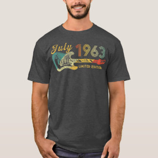 Guitar Lover 59 Year Old Gifts July 1963 Limited E T-Shirt