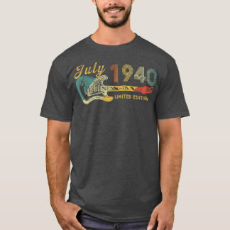 Guitar Lover 82 Year Old Gifts July 1940 Limited E T-Shirt