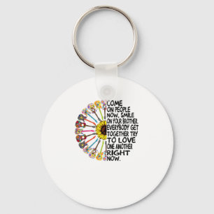 Guitar Lover Acoustic Floral Guitar Gift Key Ring