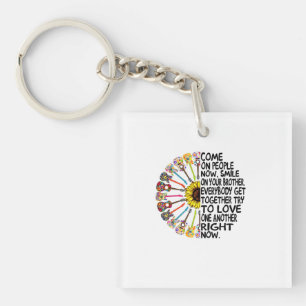 Guitar Lover Acoustic Floral Guitar Gift Key Ring