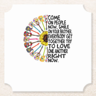 Guitar Lover Acoustic Floral Guitar Gift Paper Coaster