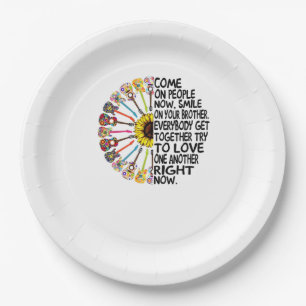 Guitar Lover Acoustic Floral Guitar Gift Paper Plate