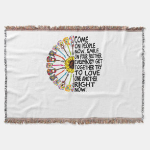 Guitar Lover Acoustic Floral Guitar Gift Throw Blanket