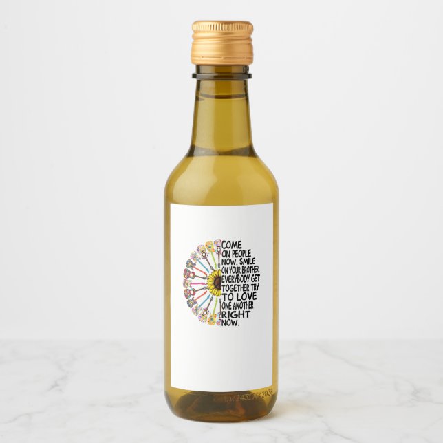 Guitar Lover | Acoustic Floral Guitar Gift Wine Label (Front)