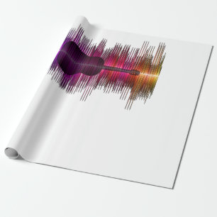 Guitar Lover Acoustic Guitar Heartbeat Gift Wrapping Paper