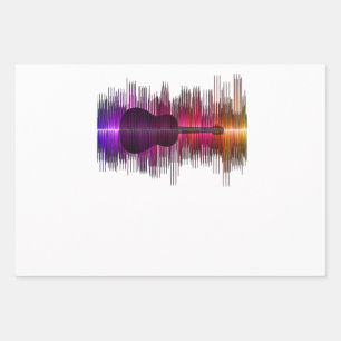 Guitar Lover   Acoustic Guitar Heartbeat Gift Wrapping Paper Sheet