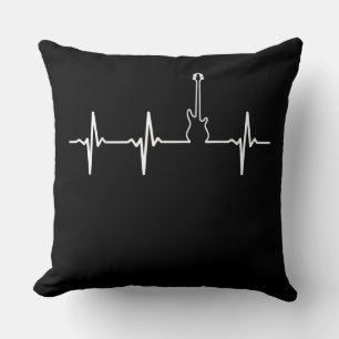 Guitar Lover Awesome Bass Guitar Heartbeat Cushion