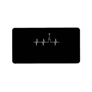 Guitar Lover Awesome Bass Guitar Heartbeat Label