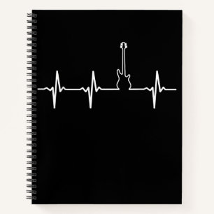 Guitar Lover Awesome Bass Guitar Heartbeat Notebook