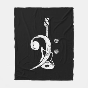Guitar Lover Bass Clef Bass Guitar Fleece Blanket