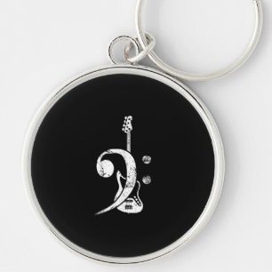Guitar Lover   Bass Clef Bass Guitar Key Ring